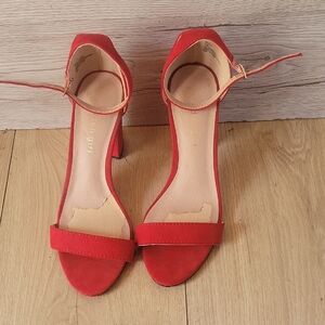 Madden Girl Vibrant Red Ankle Strap Heels